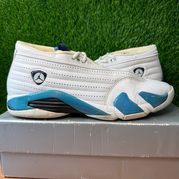 Air Jordan 14 XIV OG Low Columbia 1999 White Blue - Picture 1 of 12